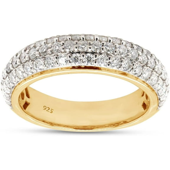 2Ct 14K Yellow Gold Plated Diamond Ring for Women