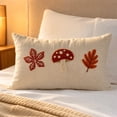 thumbnail image 7 of Linen Embroidery Throw Pillow Cover Red Spotted Leaf Decorative Cushion Case Fall Pillowcase for Sofa Couch 18x18 by OVFUIZ, 7 of 7