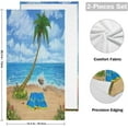 thumbnail image 2 of Summer Sandy Beach Kitchen Hand Towels, Tropical Palm Tree Fingertip Bath Towels Ultra Soft and Absorbent, Decorative Face Towels Dish Washcloths, 2 PCS, 28.3"x 14.4", 2 of 5