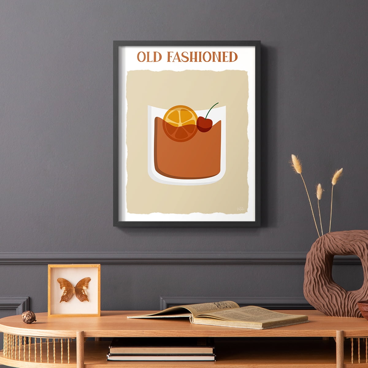 Old Fashioned in Black Solid Wood 8 x 10 Framed Print