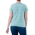 thumbnail image 5 of Time and Tru Womens Striped Short Sleeve Slub Crew Neck T-Shirt, 5 of 6