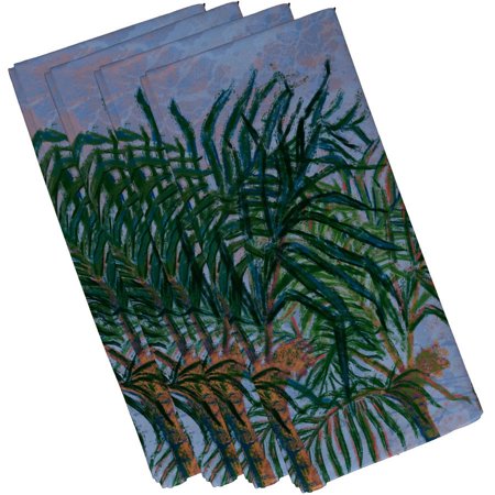 Simply Daisy 19  x 19  Palms Floral Print Napkins  Set of 4