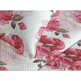 thumbnail image 3 of Ambesonne Floral Quilted Coverlet 3 Pcs, Art Romantic Peony Petals, Queen Size, Brown Pink and Magenta, 3 of 4