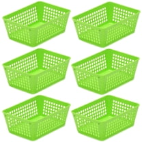 YBM Home Small Plastic Storage Basket (6 Pack), Green 6 L x 4.5 W x 2.25 H