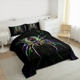 thumbnail image 3 of Feelyou Futuristic Spider Queen Comforter Set, Neon Animal Bedding Sets, Teens Kids Boys Girls Reversible Bedding Comforter Set, Microfiber Bedroom Decor,3 Pieces, 3 of 8