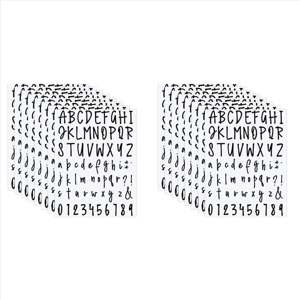 Kit de NúMeros de Letras de Vinilo Autoadhesivo de 16 Hojas, Etiquetas Engomadas de NúMeros de Letras CalcomaníAs de Bricolaje Etiquetas de Despensa para Letreros