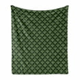 thumbnail image 1 of Damask Soft Flannel Fleece Blanket, Oriental Floral Motif in Traditional Filigree Effects Bohemian Classic, Cozy Plush for Indoor and Outdoor Use, 70" x 90", Emerald Pistachio Green, by Ambesonne, 1 of 5