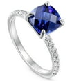 thumbnail image 2 of Pompeii VS 2 1/3Ct TW Cushion Blue Sapphire & Diamond Ring in 14k White Gold (G/H,I1-I2), 2 of 5