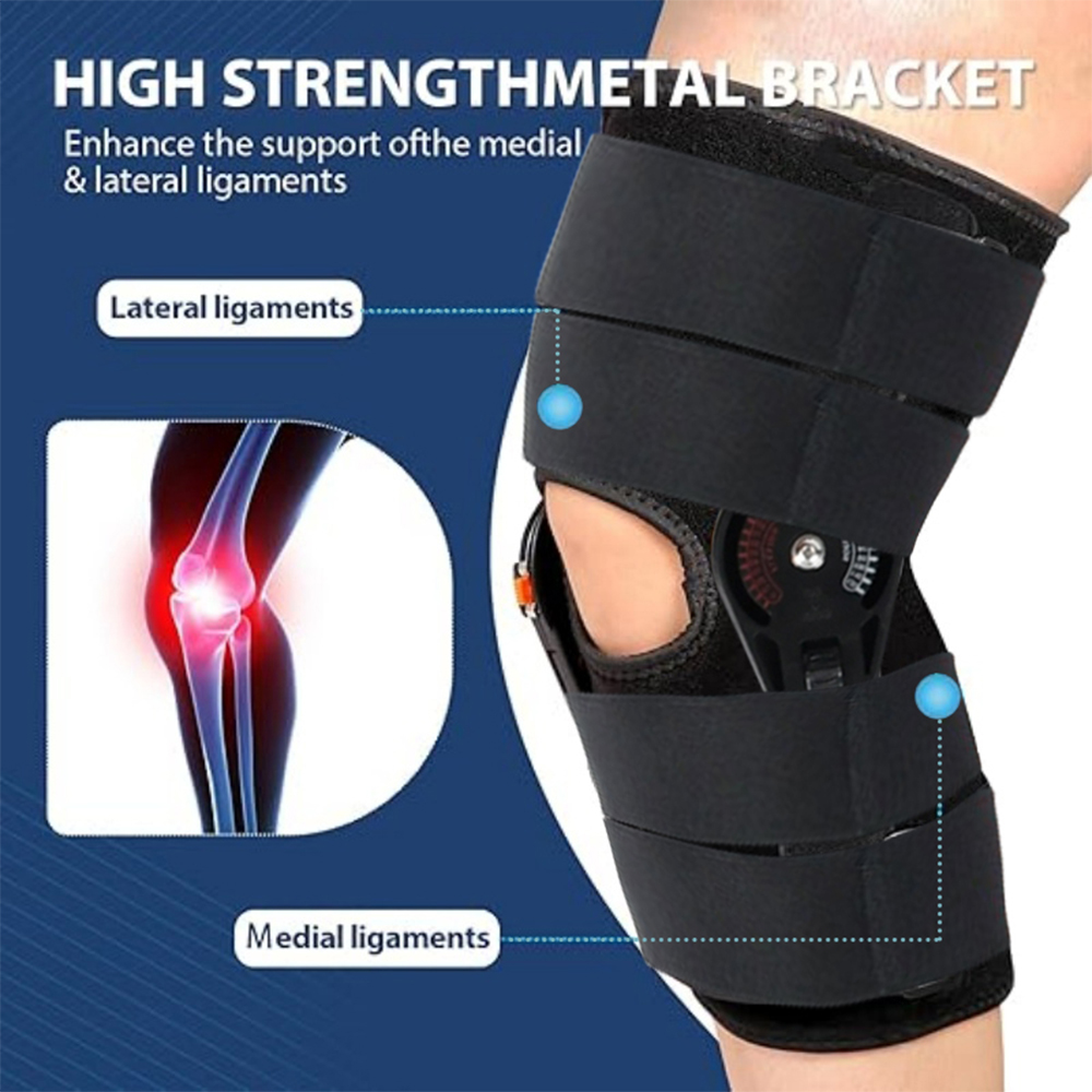 NEENCA Hinged Knee Brace, Adjustable Knee Immobilizer with Side Stabilizers of Locking Dials,for Men and Women.Adjustable size.