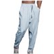 thumbnail image 2 of Pantalones largos para hombre, de color liso, informales, a la moda, ventilados, holgados, para hacer ejercicio, de poliéster., 2 of 7