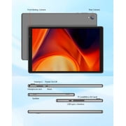 Android Tablet, 10 inch Android 14 Tablet, Quad-core CPU, RAM 4GB(2G+2G), ROM 32GB (Up to 1TB), 800x1280 IPS, WiFi 6, 2MP+2MP, 6000mAh, Grey