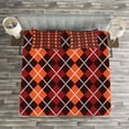 thumbnail image 3 of Ambesonne Geometric Quilted Bedspread Set 3 Pcs, Autumn Scottish Argyle, King Size, Multicolor, 3 of 3