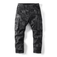 thumbnail image 4 of UVEASISHA Pantalon Camouflage pour Hommes à Multiples Poches Pantalon Tactique Militaire Pantalon de Chasse Extérieur Pantalon Léger Fuselé de Randonnée Fermeture Éclair Désactivée Multi-Poches Pantalon Athlétique Soldes Aujourd'hui, Gris Foncé, 2TG, 4 of 6