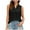 Black, variant on Women Summer Tops Women's Fashion V Neck Vest Hollowed Out Sleeveless Pleated Top College Clothes 30 Top for Women Comfortable Button Front Ladies Star Apparel Blouse for Casual Summer Bra Black XL