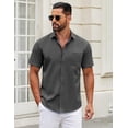 thumbnail image 2 of COOFANDY Mens Short Sleeve Casual Button Down Shirts Summer Untucked Dress Shirts with Pocket, 2 of 6
