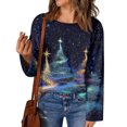 thumbnail image 4 of WTOBBY Women's Fashion Long Sleeve Christmas Snowman Snowflake Print Cardigan, Holiday Themed Jacket for Festive Outfits and Seasonal Wear,Light Blue XL, 4 of 5