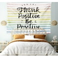thumbnail image 5 of Positive Energy Tapestry, Words on Pastel Tone Rainbow Colors Brushstroke Lines, Fabric Wall Hanging Decor for Bedroom Living Room Dorm, 5 Sizes, Multicolor, by Ambesonne, 5 of 9