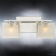 thumbnail image 4 of Urban Ambiance Luxury Modern Bathroom Vanity Light, Medium Size: 6.75"H x 15"W, with Brushed Nickel Finish and Sandblasted Inner Glass, Clear Wavy Outer Glass, G9 LED Technology, UQL2720, 4 of 8