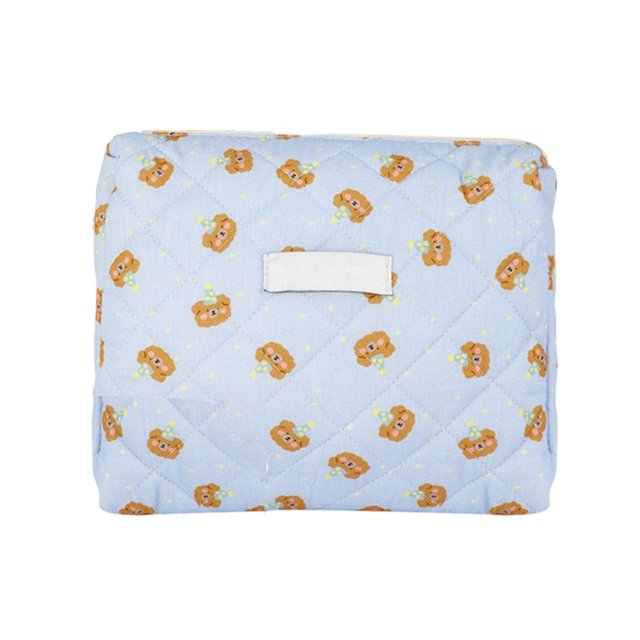 Neceser de gran capacidad con estampado de perro, cierre de doble cremallera, organizador de maquillaje de viaje para artículos de aseo y almacenamiento de material de papelería