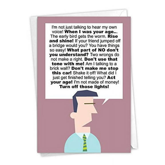 NobleWorks - Humor Father's Day Notecard with Envelope - Funny Greeting Card for Dad, Stepdad, Grandpa - Dadsplaining C6813FDG