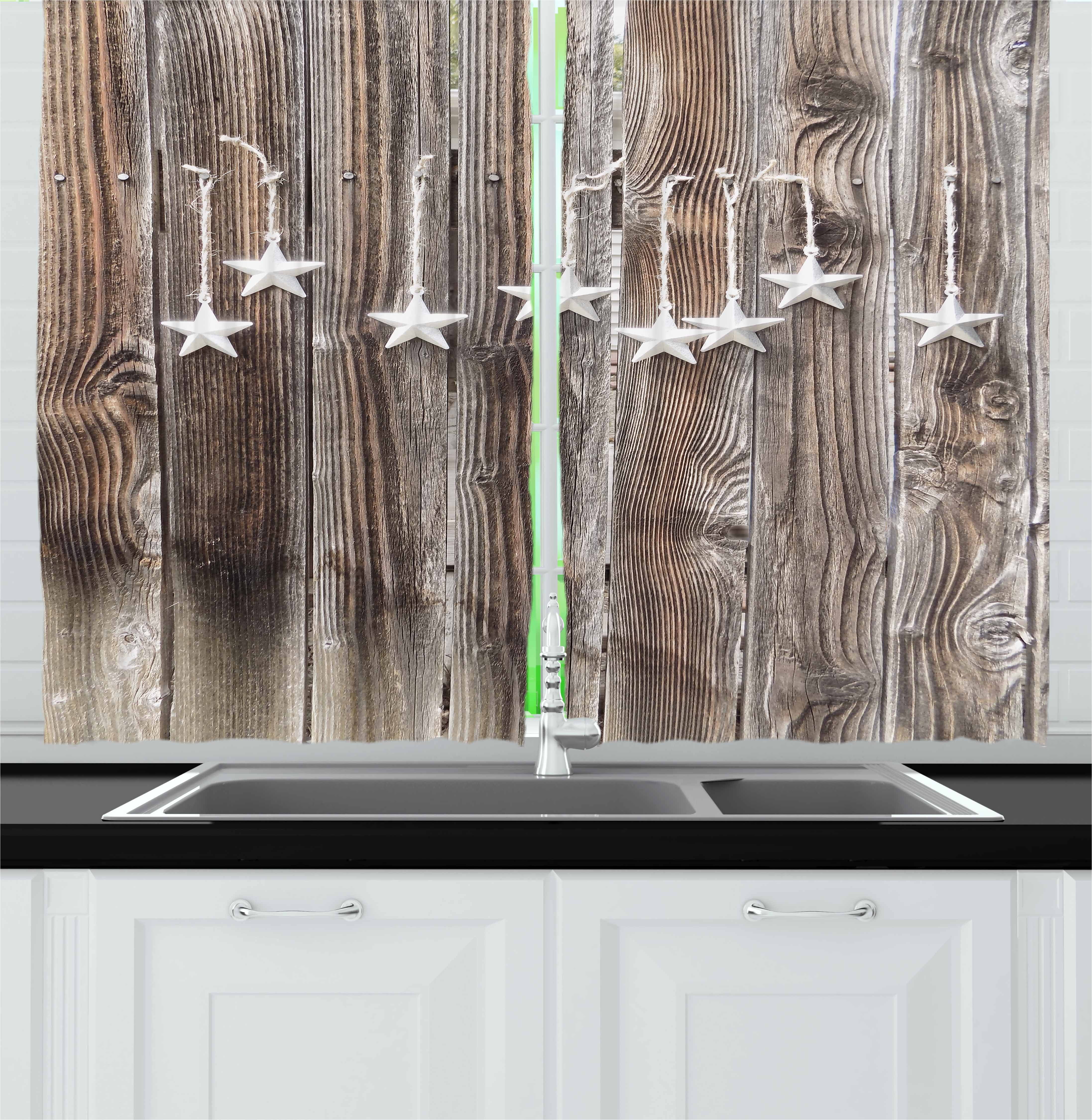 Primitive Country Curtains 2 Panels Set, Silver Colored ...