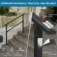 thumbnail image 5 of TROPOW 4 Step Hand Rails for Outdoor Steps,Stair Handrail Kit,Black Stair Railings Metal Wrought Iron Balusters Aluminum Stair Railing,Stair Assistance for Elderly, for Concrete, Porch, Wood Steps, 5 of 8