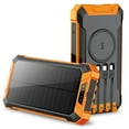 thumbnail image 1 of Outdoor Solar Portable Power Bank with Wireless Charging, Built-in 4 Cables, 20000mAh Battery, IP65 Waterproof, Dustproof, Digital Display power, Dual LED Flashlight, High Conversion efficiency, 1 of 5