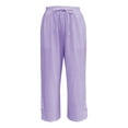 thumbnail image 3 of Uqiangy Capri Linen Pants For Women Summer Pants For Women Women's Pants & Capris Womens Seersucker Pants Capris Pants For Women Summer Pants For Women 2025 Linen Pants For Women Purple 3XL, 3 of 8