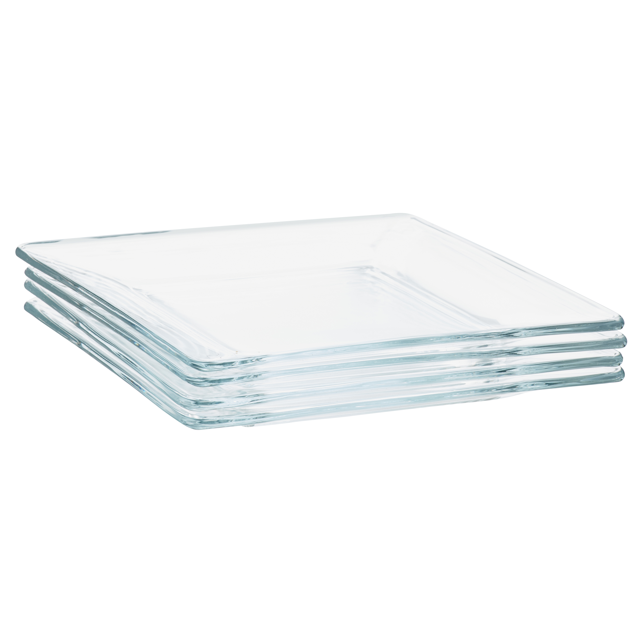 Mainstays 12-Piece Square Clear Glass Dinnerware Set - image 4 of 13