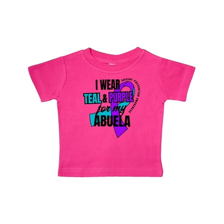

Inktastic Suicide Prevention I Wear Teal and Purple for My Abuela Gift Baby Boy or Baby Girl T-Shirt