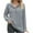 Gray, variant on Diufon Long Sleeve Tops for Women Fall Casual Solid Color Tunics Lapel V Neck Button Blouses