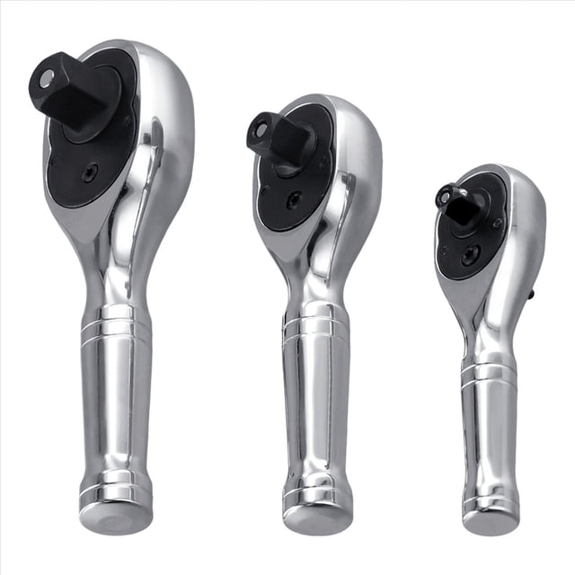 3 Piezas Mini Llave de Trinquete 1/4 1/2 3/8 Llave de Trinquete de Doble Cabeza Llave de Trinquete Multifuncional de Liberación Rápida de 72 Dientes