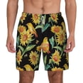 thumbnail image 3 of Uemuo Sunflowers And Bird Pattern Mens Swim Trunks Quick Dry Board Shorts with Mesh Lining, Stretch Beach Shorts Quick Dry No-Chafing Board Shorts-Medium, 3 of 9