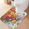 thumbnail image 2 of Yayeee Bath Rug for Bathroom Floor Non Slip Rectangle Fluffy Soft Absorbent Mat, 16"x24", Purple Floral Tomatoes, 2 of 7