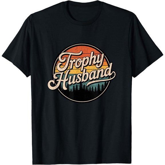Trophy Husband Marriage Retro Groom Classic Graphic T-Shirt , Vintage T-Shirt