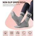 thumbnail image 3 of Pilates Socks with Grips for Women Yoga Socks Non Slip Barre Hospital Socks 6-Pairs Grippy Ankle Socks, 3 of 5