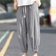 thumbnail image 1 of Pantalones largos de verano para hombre, leggings casuales de algodón y lino para exteriores, pantalones para hombre, 1 of 5