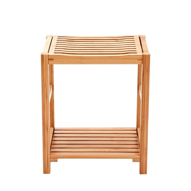 New Ridge Home Goods BTH02100 Natural Bamboo Shower Bench Seat