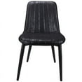 thumbnail image 3 of CRO Decor Retro Faux Leather Upholstered Dining Side Chair in Black (Set of 2), 3 of 6