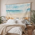 thumbnail image 3 of Beach Coastal Large Tapestry for Bedroom Wall Hanging Tapestry, Watercolor Ocean Waves Starfish Summer Ceiling Backdrop Tapestries Poster Blanket Wall Decor for Teens Room Living Room Dorm 100" x 59", 3 of 8