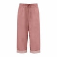 thumbnail image 6 of JJHGVB capris pants Knee Length Capri Pants Drawstring Pants mid-calf length Slacks active pants women Lightweight Breathable pantalones capri Straight Leg Pants Cropped Pant Pink M, 6 of 7