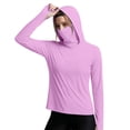 thumbnail image 2 of OVAFBAU Womens Long Sleeve Sun Protection Shirt Workout Hiking Hoodie Tops Women's Hooded Masks Long Sleeve Thumb Hole Sun Shield Tops, 2 of 7