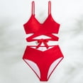 thumbnail image 5 of UTSJKR Deals Two Piece Bikini Sets for Women High Waisted Swimwear Push Up Swimsuit Halter Wrap Criss Cross Back Tie Bathing Suit Red L, 5 of 8