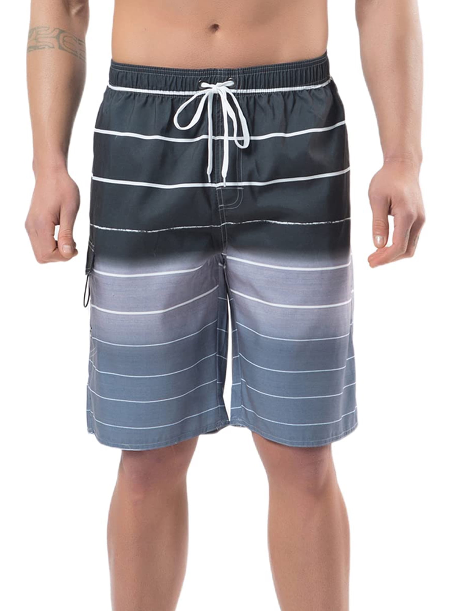Niuer Mens Swim Trunks with Pockets Beach Swimwear Quick Dry Long