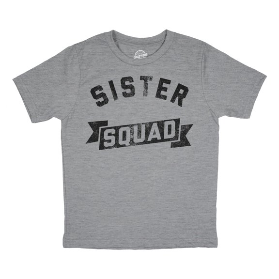 Youth Funny T Shirts Sister Squad Family Graphic Tee for Kids