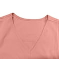 thumbnail image 7 of AXXD Pink Basic Blouses for Women Dressy Casual Summer 2024 Casual Sleeve Long Sleeves V-Neck Loose T-Shirt Blouse Tops, 7 of 7