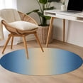 thumbnail image 5 of Navy Blue Ombre Round Area Rug 4ft, Modern Yellow Gradient Farmhouse Art Washable Non-Slip Circle Rugs for Bedroom Living Room Kitchen, Soft Non Shedding Circle Carpet for Dining Room Dorm, 5 of 9