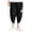Black, variant on Men Summer Casual Mid Waist Loose Cropped Harem Pants with Pockets