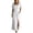 White 04, variant on Karymi Maxi Dress, Square Neck Short Sleeve Casual Long Dress with Pockets and Long Side Slit, Solid Summer A-Line Flowy Dress Easter Dress