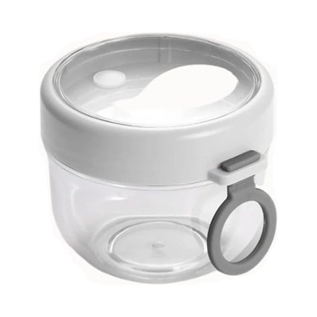 Vasos de 600 ml para avena con tapa y cuchara, aptos para microondas, para sopa, portátiles, herméticos, de plástico, para cereales, yogur, desayuno y almacenamiento.
